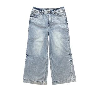 Frye Carly Women’s High Rise Wide Leg Cropped Light Wash Jeans Size 28